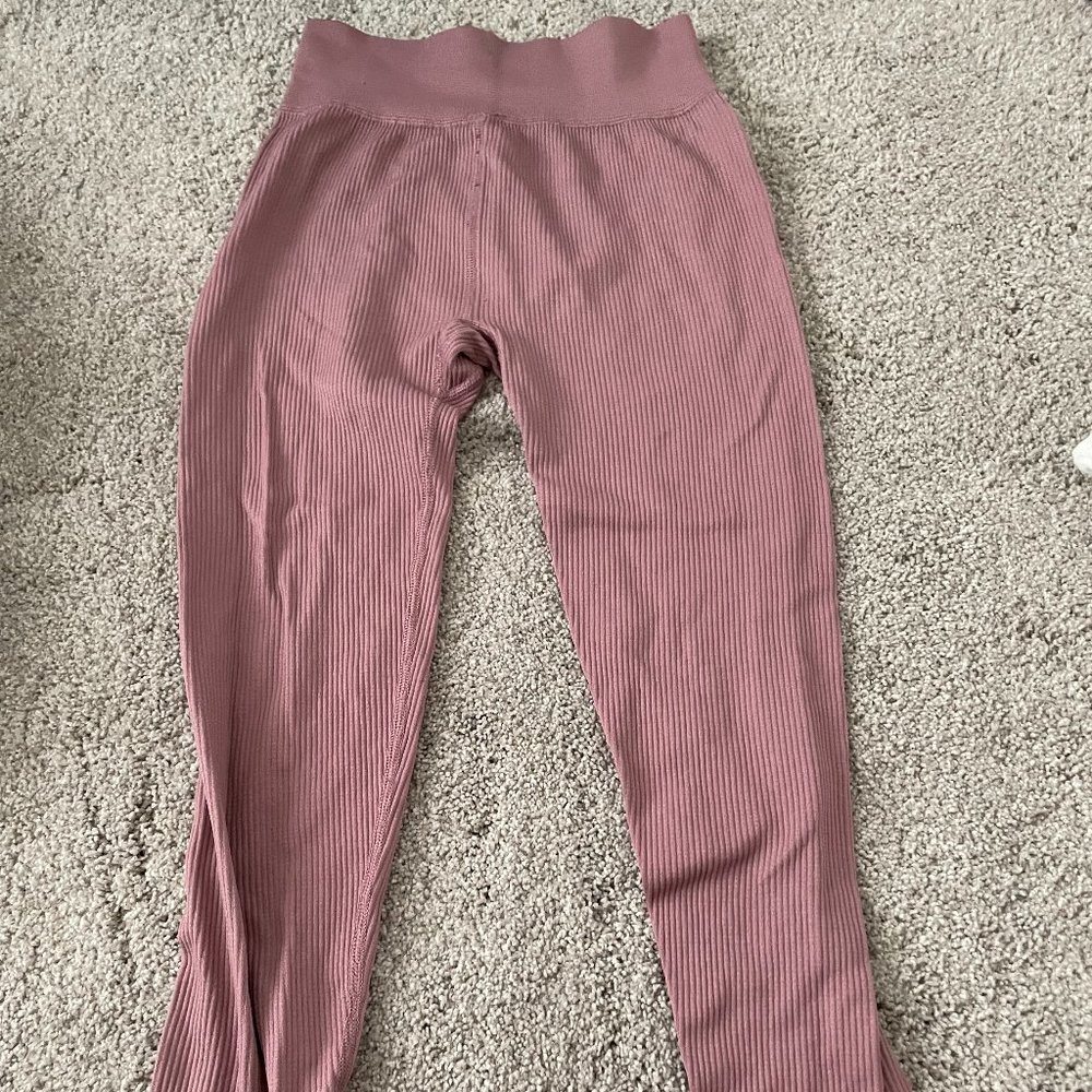 SO Purple/Pink Ribbed Leggings, XS